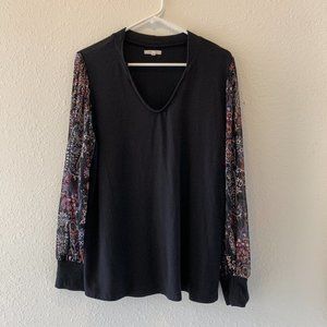Maurices Sheer Pattern Sleeve Sweater, XL
